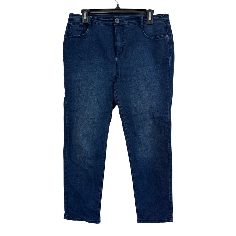 Style & Co. Petite 12P Womens Dark Wash Denim Jeans Embroidered Back Pockets